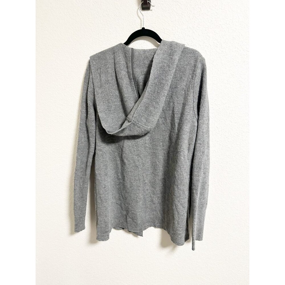 David Naman Mens Wool Blend Hooded Cardigan Sweater Open Front Gray Size XL - Picture 2 of 5